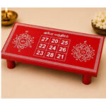 Premium Kubera Yantram Wooden Pooja manai | 9 x 4 Inch
