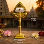 Golden Murugan Vel Stand – 4x1.5"inch Decorative Spiritual Idol for Home & Pooja