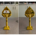 Golden Murugan Vel Stand – 4x1.5"inch Decorative Spiritual Idol for Home & Pooja