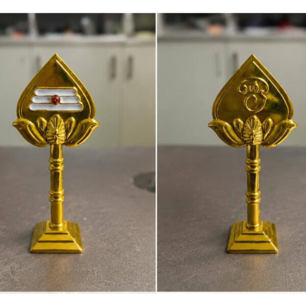 Golden Murugan Vel Stand – 4x1.5"inch Decorative Spiritual Idol for Home & Pooja