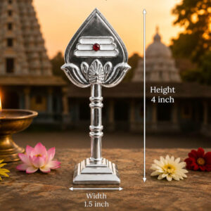 Silver Murugan Vel Stand – 4x1.5"inch Spiritual Decorative Idol for Home & Pooja