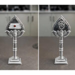 Silver Murugan Vel Stand – 4x1.5"inch Spiritual Decorative Idol for Home & Pooja