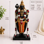 Lord Murugan Black & Gold Statue with Garland – 18 Inch Premium Decorative Idol