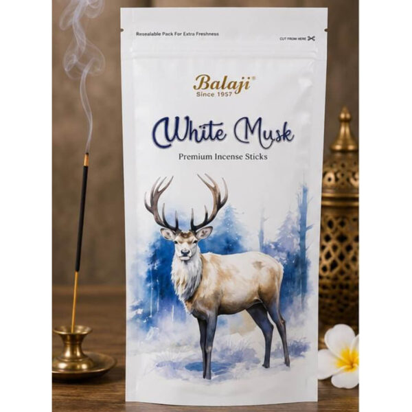 Balaji White Musk Premium Incense Sticks – 100gms Long Lasting White Musk Fragrance Agarbatti