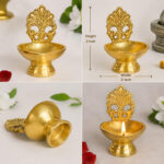 Premium Brass Decorative Diya with Peacock Design | Traditional Pooja Oil Lamp