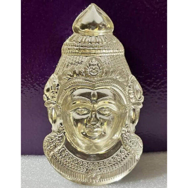 3 x 3 Inch Silver Finish Lakshmi Face  – Decorative Pooja