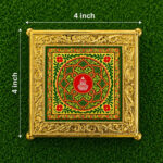 4×4 Inch Premium Decorative Chowki (Pooja Chowki) – Gold Finish