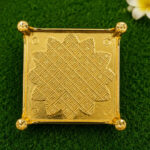 2.5 × 2.5 Inch Premium Decorative Mandala Pooja Chowki – Gold Finish