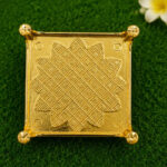 2.5 x 2.5 Inch Decorative Mandala Pooja Chowki – Premium Gold Finish