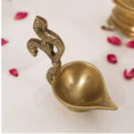 Premium Brass Peacock Handle Diya | Traditional Ghee Lamp for Pooja