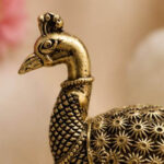 Premium Brass Peacock Statue | Decorative Mayur Showpiece for Home Decor, Vastu & Gifting