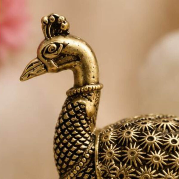 Premium Brass Peacock Statue | Decorative Mayur Showpiece for Home Decor, Vastu & Gifting