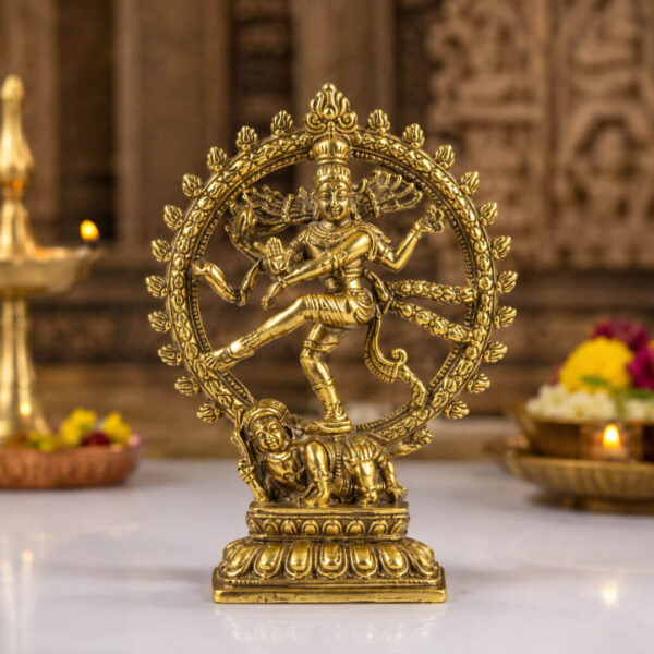 Premium Brass Nataraja Idol – 3 x 2 Inch | Premium Decorative & Spiritual Statue