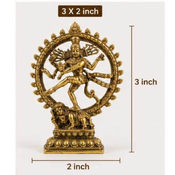 Premium Brass Nataraja Idol – 3 x 2 Inch | Premium Decorative & Spiritual Statue