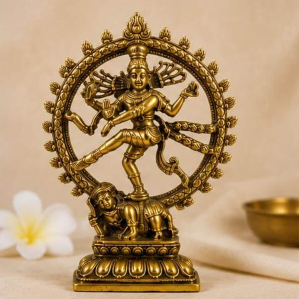 Brass Nataraja Idol – 4 x 3 Inch | Antique Finish | Premium Brass Statue