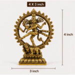 Brass Nataraja Idol – 4 x 3 Inch | Antique Finish | Premium Brass Statue