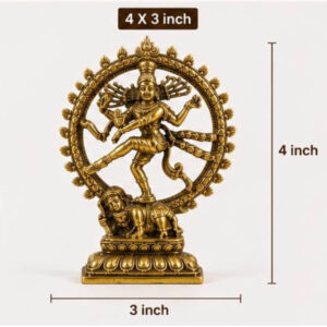 Brass Nataraja Idol – 4 x 3 Inch | Antique Finish | Premium Brass Statue