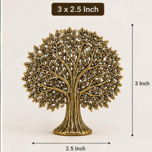 Kalpavriksha Tree – Premium Brass Statue | 3 x 2.5 Inch | Antique Finish