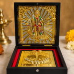 Murugan Divine Gift Box with Golden Paduka &Yantra; 4x4inch Premium Frame – Spiritual Home Décor; Gift