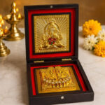 Sri Ganesh Divine Gift Box with Golden Paduka &yantra design – 4x4inch Premium Spiritual Gift