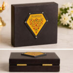 Sri Ganesh Divine Gift Box with Golden Paduka &yantra design – 4x4inch Premium Spiritual Gift