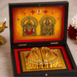 Balaji Pathmavathi Divine Gift Box with Golden Paduka &yantra design Premium Spiritual Gift