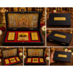 Sri Subramanya Swamy Divine Pooja Gift Box with Golden Paduka & yantra design 8.5 x 4.5inch