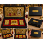 Sri Venkateswara & Padmavathi Golden Paduka & yantra design 8.5 x 4.5inch Premium Divine Gift Box