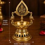 Premium Brass Lord Murugan Diya | Traditional Brass Oil Lamp | 5 × 3 Inch