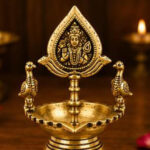 Premium Brass Lord Murugan Diya | Traditional Brass Oil Lamp | 5 × 3 Inch