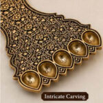 Traditional Brass Panch Diya | 5-Wick Handcrafted Oil Lamp for Pooja & Home Décor