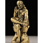 Brass Sai Baba Statue 2 Inch | Shirdi Sai Baba Idol for Pooja Room, Car Dashboard & Home Decor