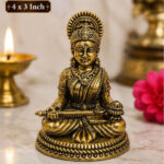 Premium Brass Annapurna Devi Statue 4 x 3 Inch | Goddess Annapoorani Idol for Kitchen, Pooja Room & Prosperity