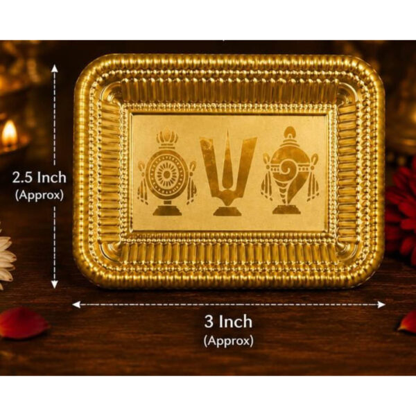 Premium Mini Brass Shankh Chakra Namah Tray - Thambulam Return Gift For Navratri