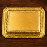 Premium Mini Brass Shankh Chakra Namah Tray - Thambulam Return Gift For Navratri