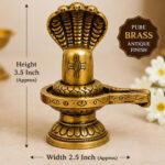 Premium Brass Shiva Lingam with Naga 3.5x2.5 Inch | Antique Shivling Idol for Prosperity & Protection