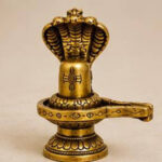 Premium Brass Shiva Lingam with Naga 3.5x2.5 Inch | Antique Shivling Idol for Prosperity & Protection