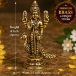 Premium Brass Lord Murugan Statue 4 Inch | Antique Finish Kartikeya Idol with Peacock for Pooja Room & Home Decor