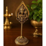 Premium Brass Murugan Vel with Lord Murugan Face 6 Inch | Antique Finish Lord Subramanya Vel for Pooja Room & Home Decor