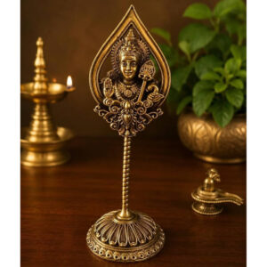 Premium Brass Murugan Vel with Lord Murugan Face 6 Inch | Antique Finish Lord Subramanya Vel for Pooja Room & Home Decor