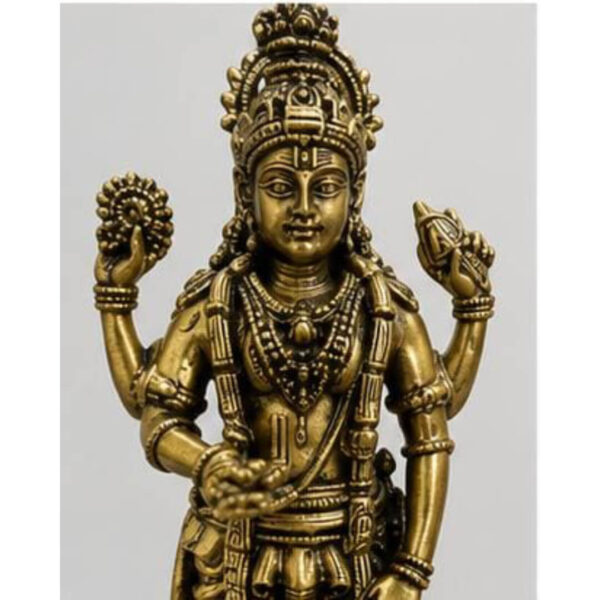 Pure Premium Brass Lord Guruvayurappan Statue 4 Inch | Antique Finish Idol for Pooja Room & Home Temple