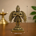 Pure Premium Brass Garuda Statue 3.5 Inch | Antique Finish Lord Garuda Idol with Wings for Pooja Room & Home Decor