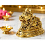 Pure Premium Brass Nandi Statue | Antique Finish Lord Shiva Nandi Idol for Pooja Room, Home Temple