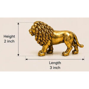 Premium Brass Lion Statue – Vastu & Home Décor Figurine 3 Inch For Pooja
