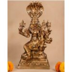 Pure Brass Sri Hayagreeva & Lakshmi Idol – Premium Antique Brass Finish