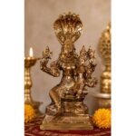 Pure Brass Sri Hayagreeva & Lakshmi Idol – Premium Antique Brass Finish